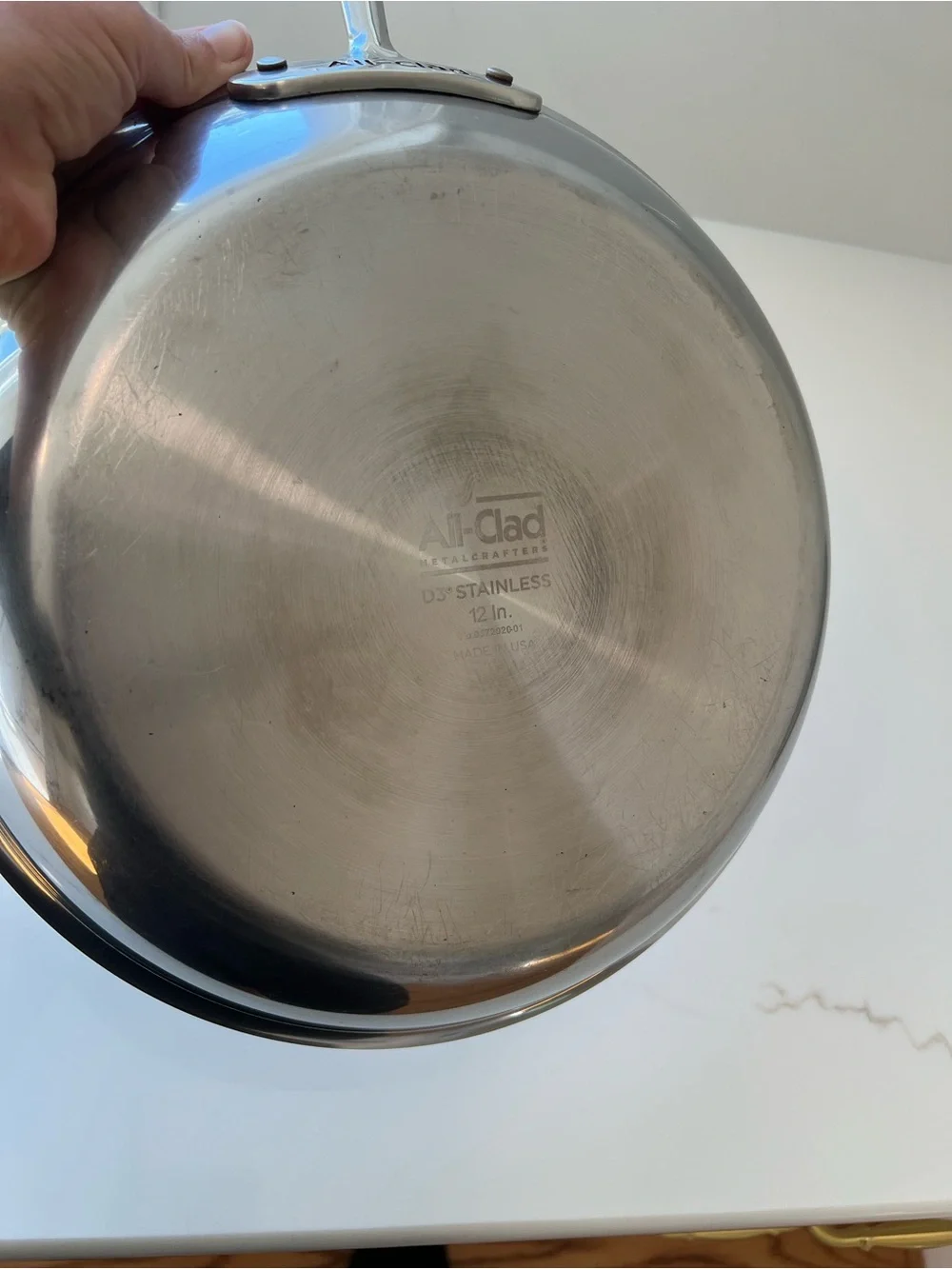 All-Clad 12 inch stainless steel frying pan with lid- used